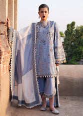 3-PC Unstitched Embroidered Lawn Nirmal By Hussain Rehar | Fira
